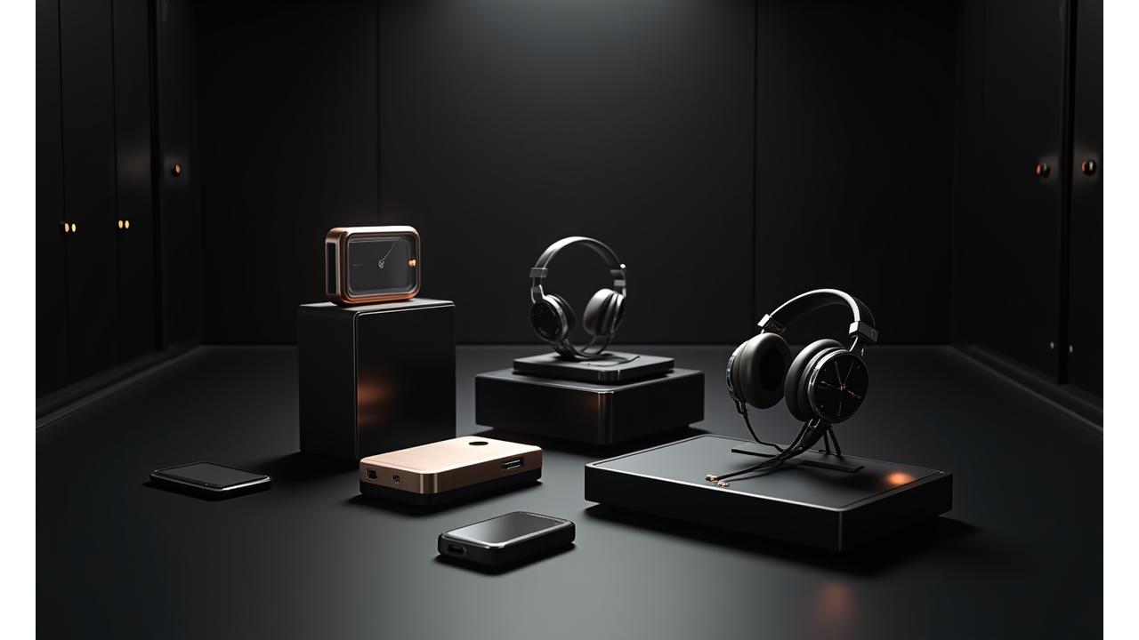 Rare collectible devices in a sophisticated vault-like setting